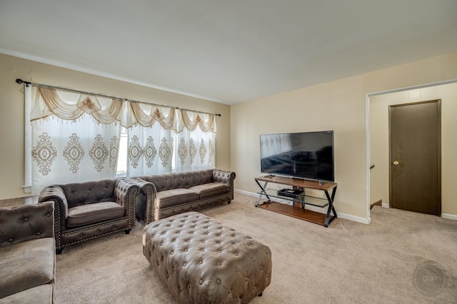 living room with carpet