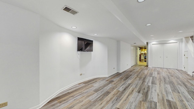 interior space featuring light hardwood / wood-style floors