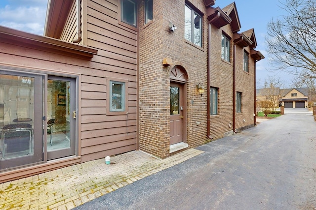 view of home's exterior with a garage