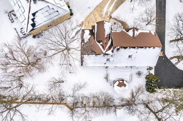 view of snowy aerial view