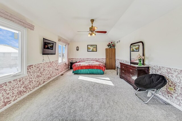 8431 Nielsen Dr, Tinley Park, IL 60487 - bedroom with ceiling fan, vaulted ceiling, and carpet