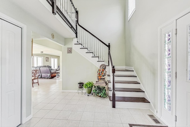 8431 Nielsen Dr, Tinley Park, IL 60487 - tiled foyer featuring a towering ceiling