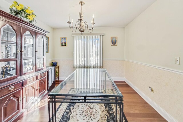 8431 Nielsen Dr, Tinley Park, IL 60487 - dining room with hardwood / wood-style floors and a chandelier