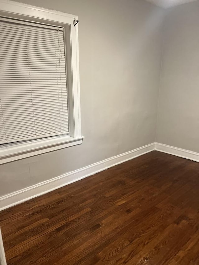 unfurnished room featuring dark wood-type flooring