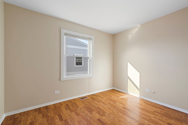 empty room featuring light wood-type flooring