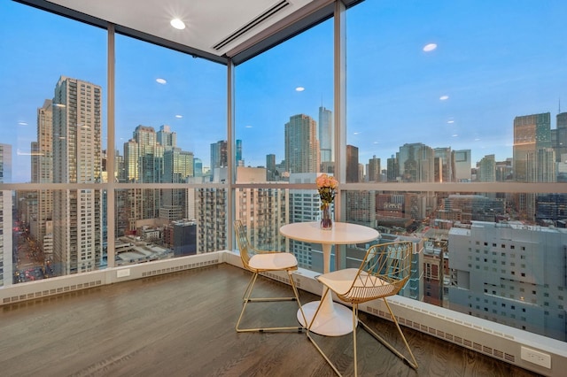 view of unfurnished sunroom