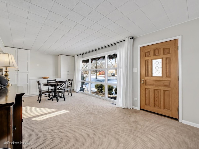 view of carpeted dining room