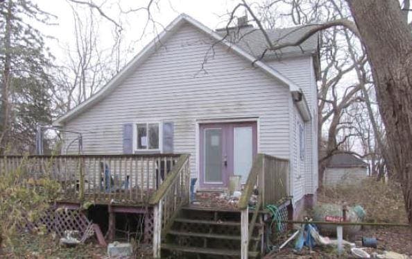 rear view of house with a deck