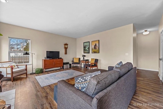 living room featuring hardwood / wood-style flooring