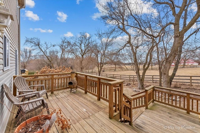 deck with a rural view