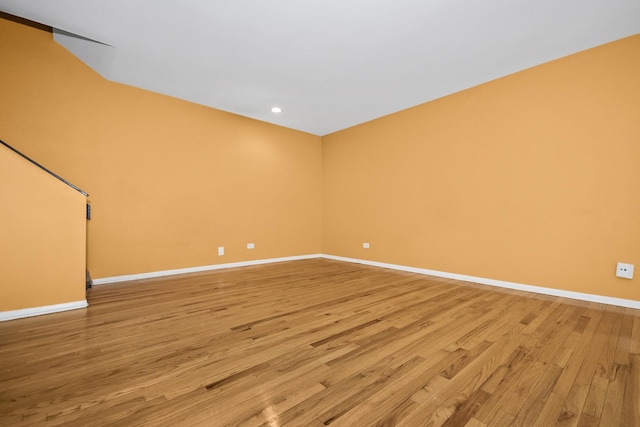 spare room with light wood-type flooring