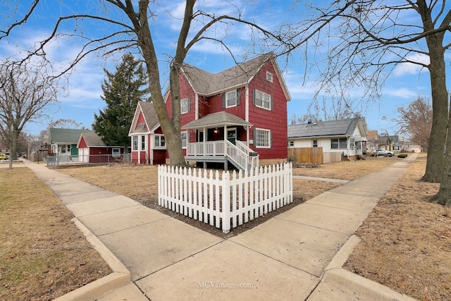 view of front facade featuring covered porch