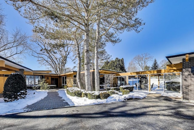 view of mid-century inspired home