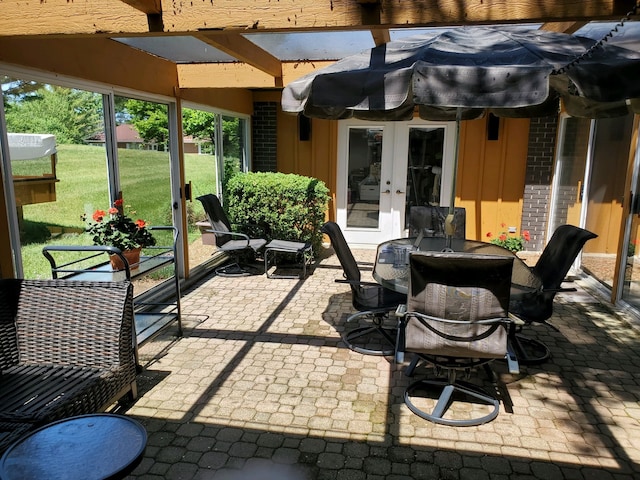 view of patio with french doors