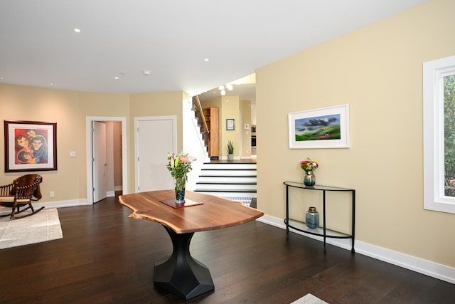 interior space featuring dark hardwood / wood-style floors