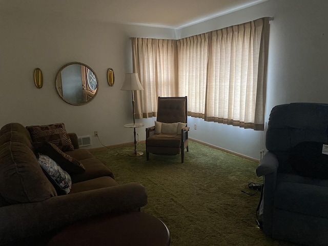 living room with carpet