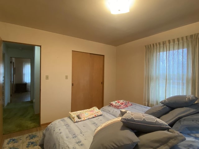 bedroom with a closet