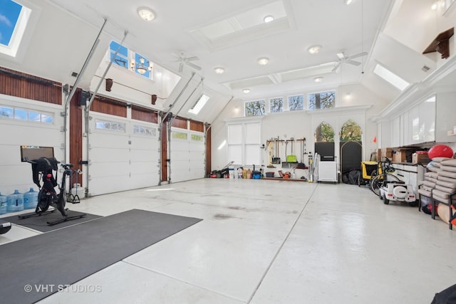 2645 Prairie Ave, Evanston, IL 60201 - garage with a ceiling fan and visible vents