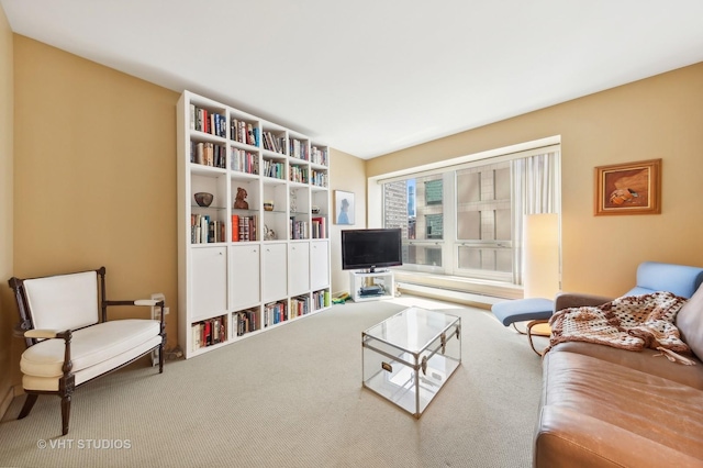 living room featuring carpet floors