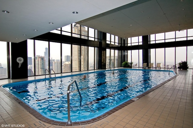 175 E Delaware Pl Unit 4503, Chicago, IL 60611 - indoor pool featuring a city view