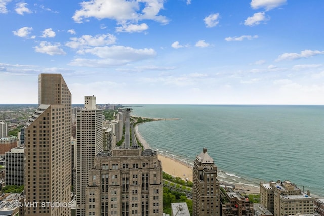 175 E Delaware Pl Unit 4503, Chicago, IL 60611 - view of urban area featuring waterfront with a beach