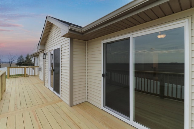 view of deck at dusk