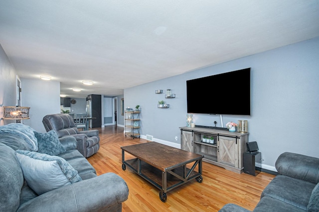 living room with wood-type flooring