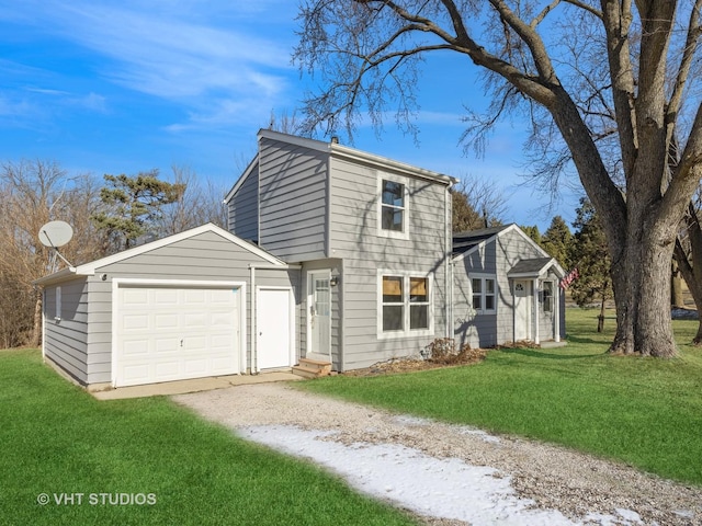 view of property with a front lawn