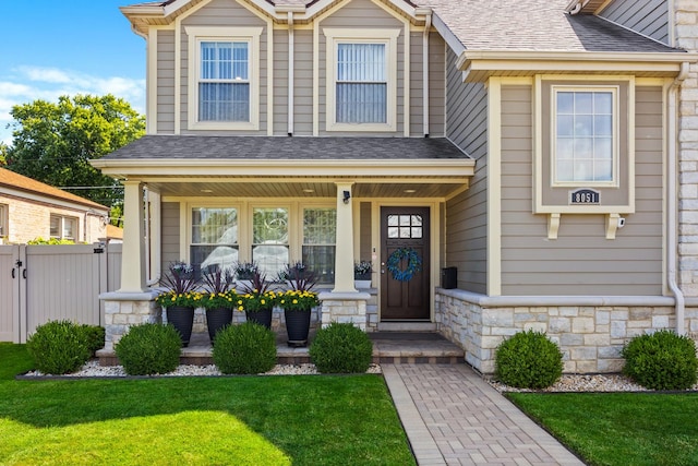 view of front of home with a porch