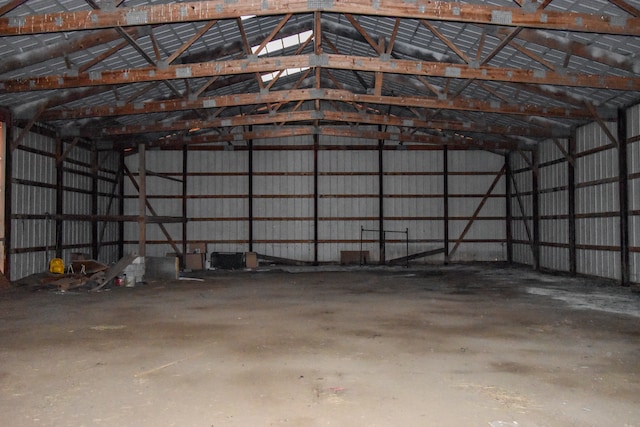 garage featuring metal wall