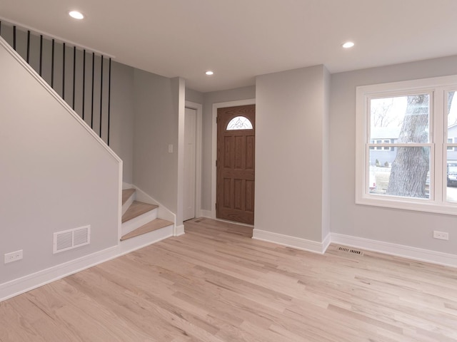 6310 Hilly Way, Cary, IL 60013 - entrance foyer featuring light wood-style floors, stairs, and recessed lighting