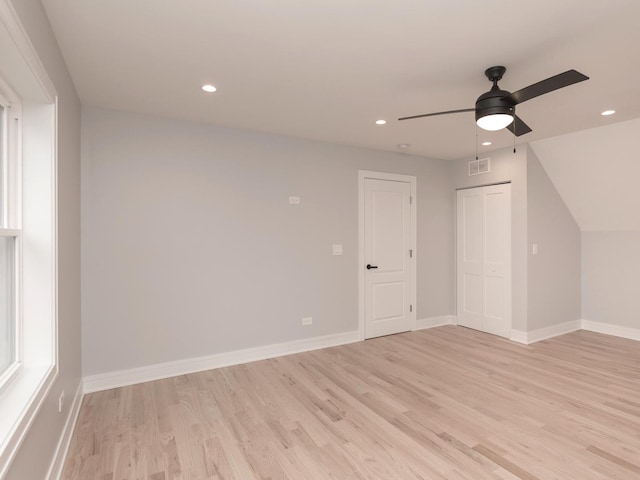 6310 Hilly Way, Cary, IL 60013 - bonus room featuring light wood finished floors, ceiling fan, and recessed lighting
