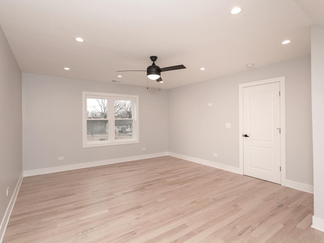 6310 Hilly Way, Cary, IL 60013 - unfurnished room featuring light wood-type flooring, recessed lighting, and ceiling fan