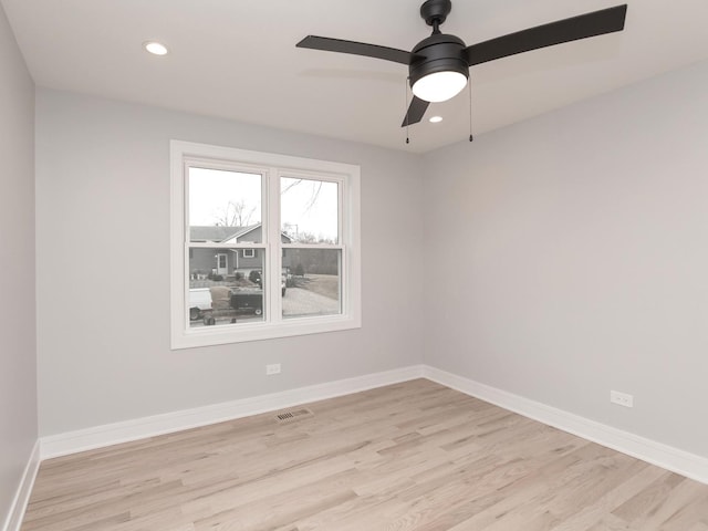 6310 Hilly Way, Cary, IL 60013 - unfurnished room with light wood-style flooring, recessed lighting, and ceiling fan