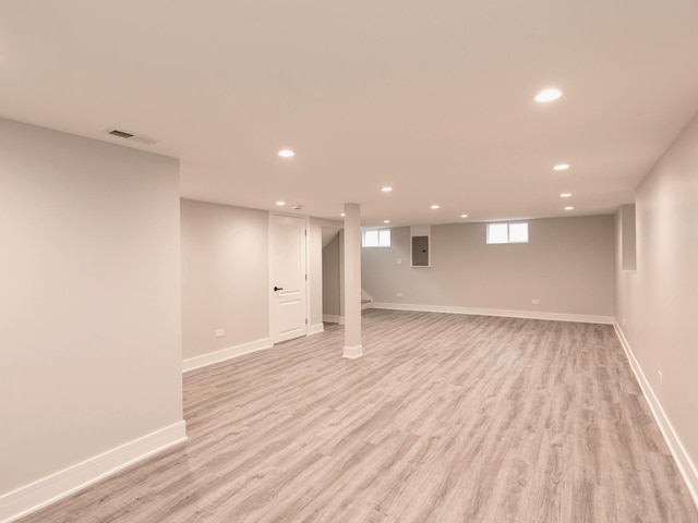 6310 Hilly Way, Cary, IL 60013 - basement with recessed lighting, light wood finished floors, and electric panel