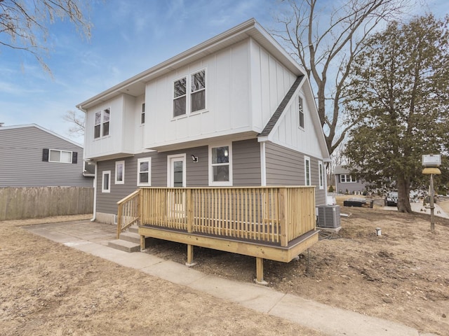 6310 Hilly Way, Cary, IL 60013 - rear view of property featuring board and batten siding and a deck