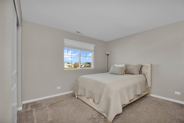 bedroom with carpet floors