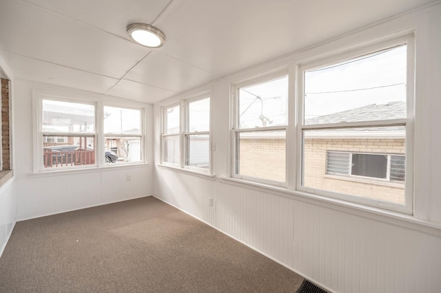 view of unfurnished sunroom