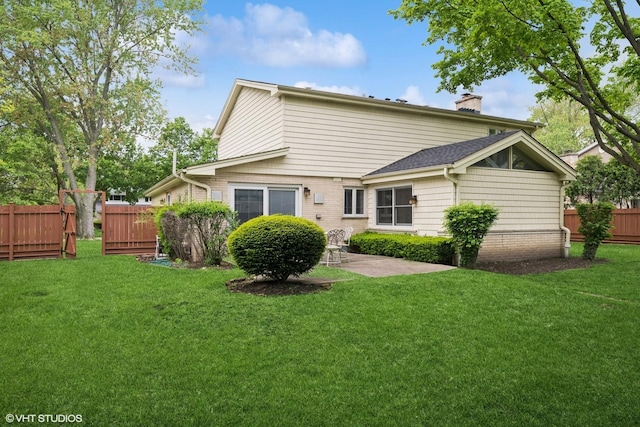 1247 Highpoint Ln, Northbrook, IL 60062 - rear view of property featuring a chimney and a patio area