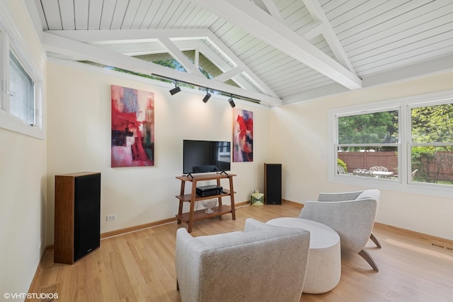 1247 Highpoint Ln, Northbrook, IL 60062 - living room with light wood-type flooring, baseboards, and wood ceiling
