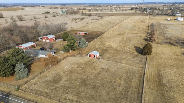 bird's eye view with a rural view