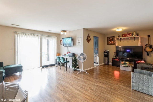 living room featuring hardwood / wood-style flooring