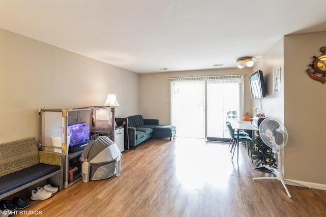 living room featuring hardwood / wood-style flooring