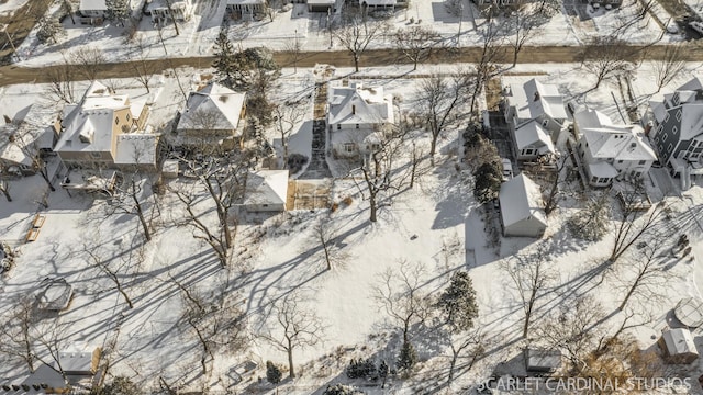 view of snowy aerial view