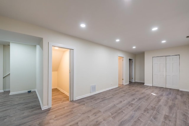 interior space featuring light wood-type flooring