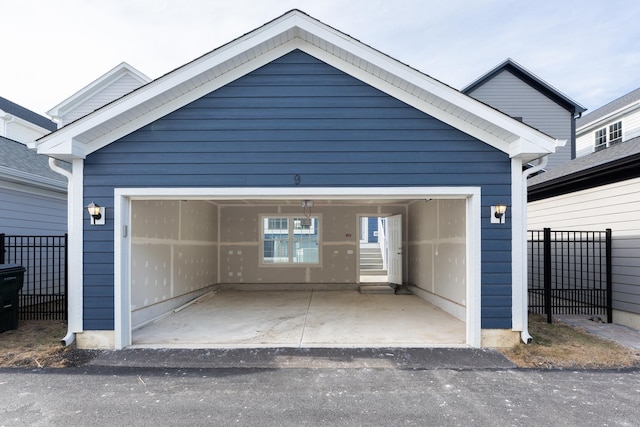 view of garage