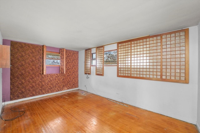 spare room featuring wood-type flooring