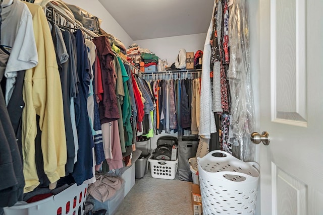 spacious closet with carpet floors