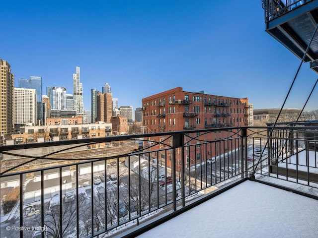 balcony featuring a view of city