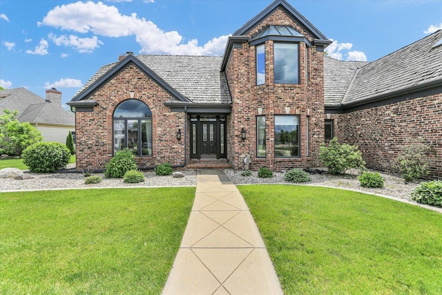 1801 Cobblefield Ct, Champaign, IL 61822 - view of front of property with brick siding and a front yard